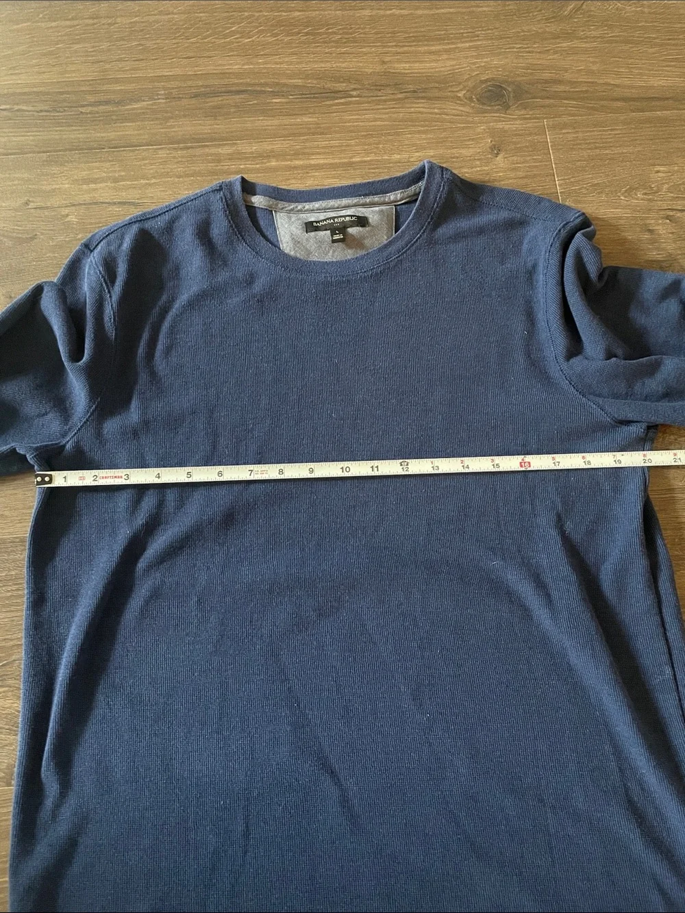 Men's Banana Republic Blue Crewneck Long-Sleeve Shirt, Size Large